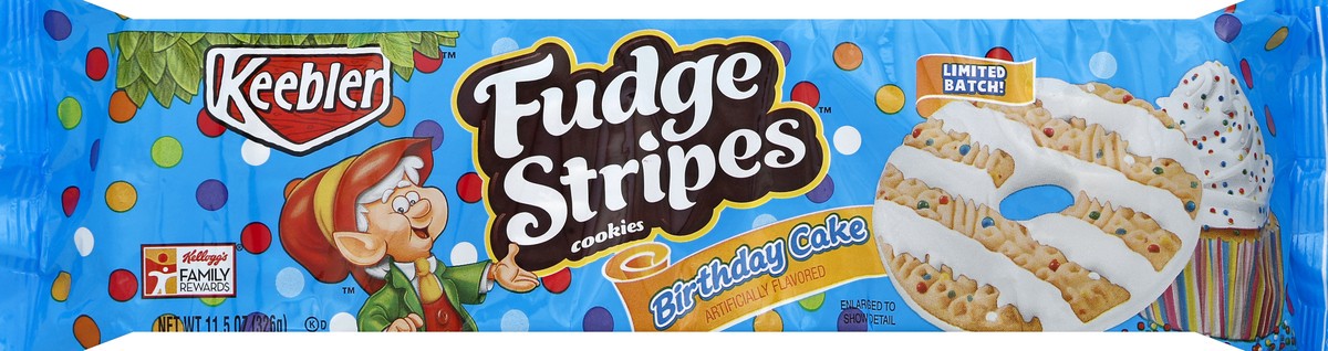slide 5 of 6, Keebler Fudge Stripes Birthday Cake Cookies, 11.5 oz