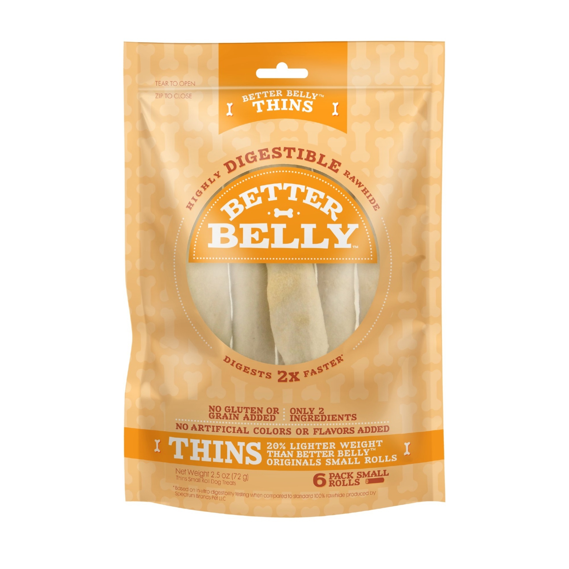 slide 1 of 1, Better Belly Thins Small Roll Chews for Dogs, 2.5 oz