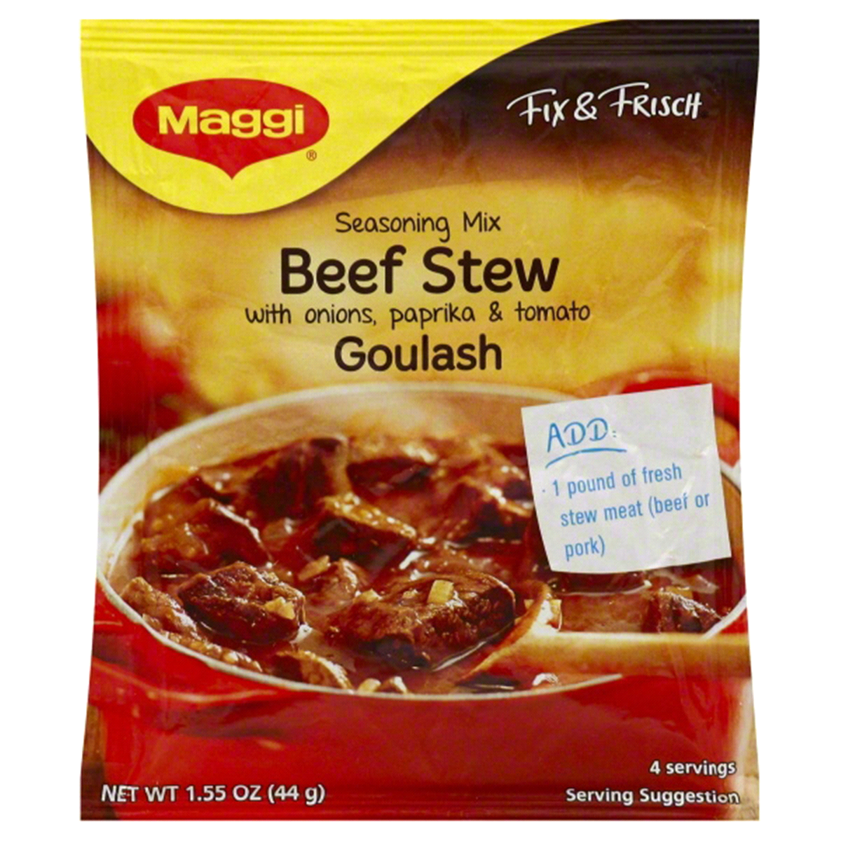 slide 1 of 1, Maggi Beef Stew Gulasch Seasoning Mix, 1.51 oz