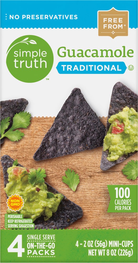 slide 2 of 4, Simple Truth Single Serve Traditional Guacamole, 4 ct; 2 oz