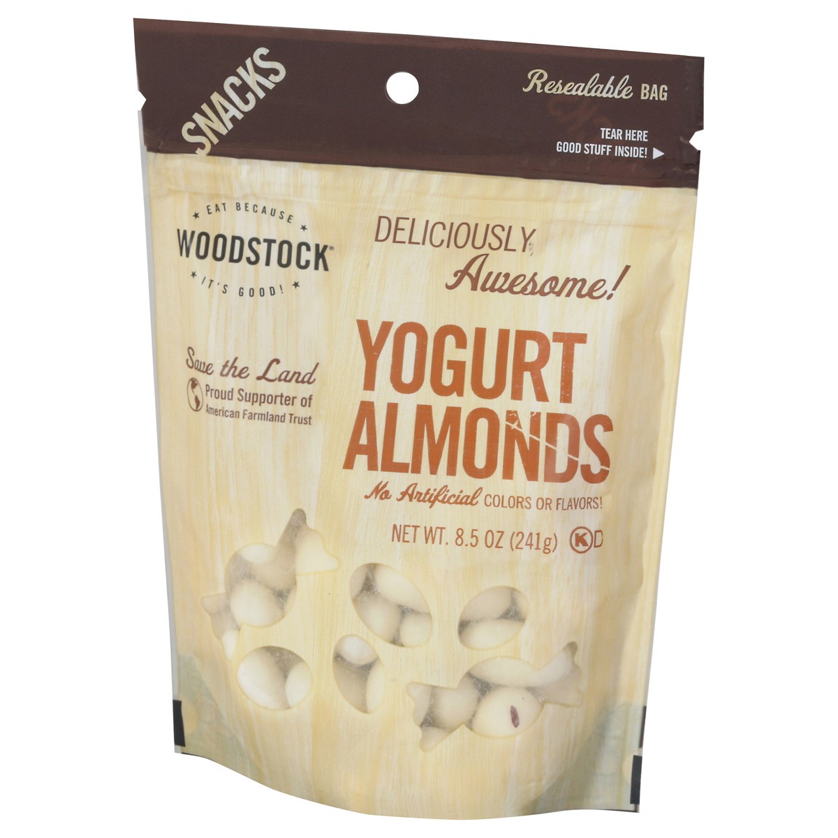 slide 4 of 13, Woodstock Yogurt Almonds 8.5 oz, 8.5 oz