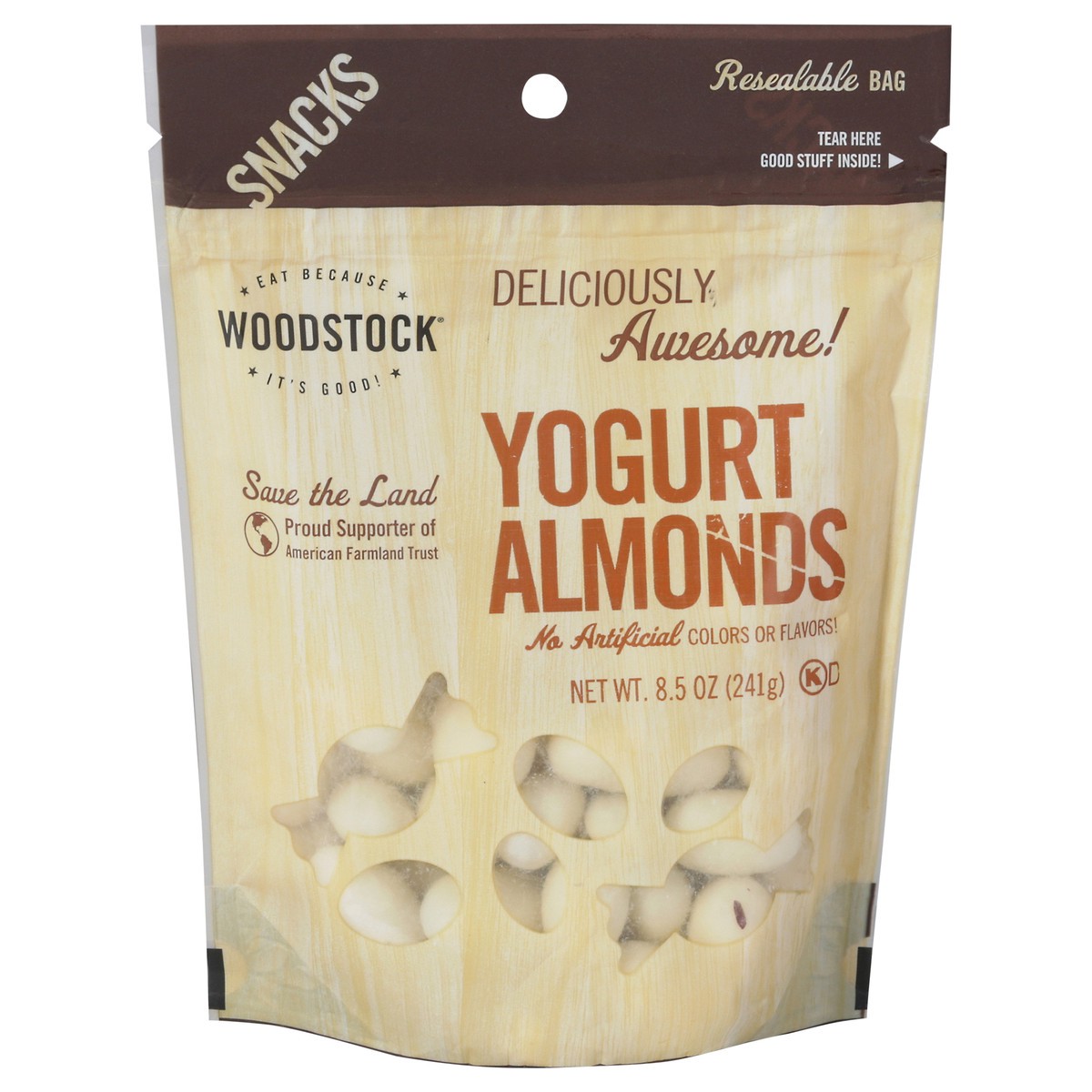 slide 9 of 13, Woodstock Yogurt Almonds 8.5 oz, 8.5 oz