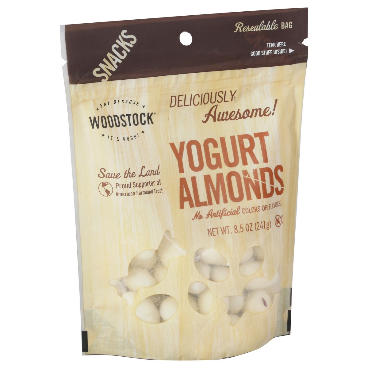 slide 7 of 13, Woodstock Yogurt Almonds 8.5 oz, 8.5 oz