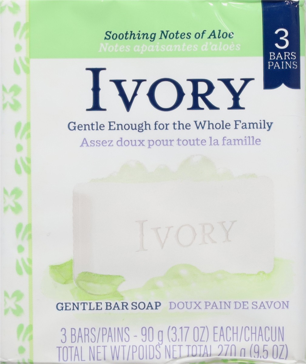 slide 9 of 16, Ivory Gentle Soothing Notes of Aloe Bar Soap 3 - 3.17 oz Bars, 1 ct