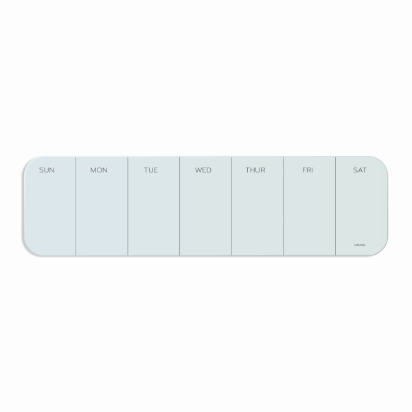 slide 1 of 4, U Brands Frameless Magnetic Cubical Dry-Erase Weekly Board, Glass, 20'' X 5-1/2'', White Frosted, 20 in