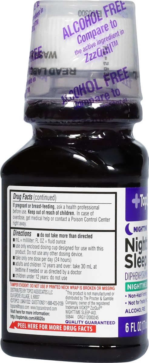 slide 7 of 9, TopCare Health 50 mg Berry Flavor Nighttime Sleep Aid 6 fl oz, 6 fl oz