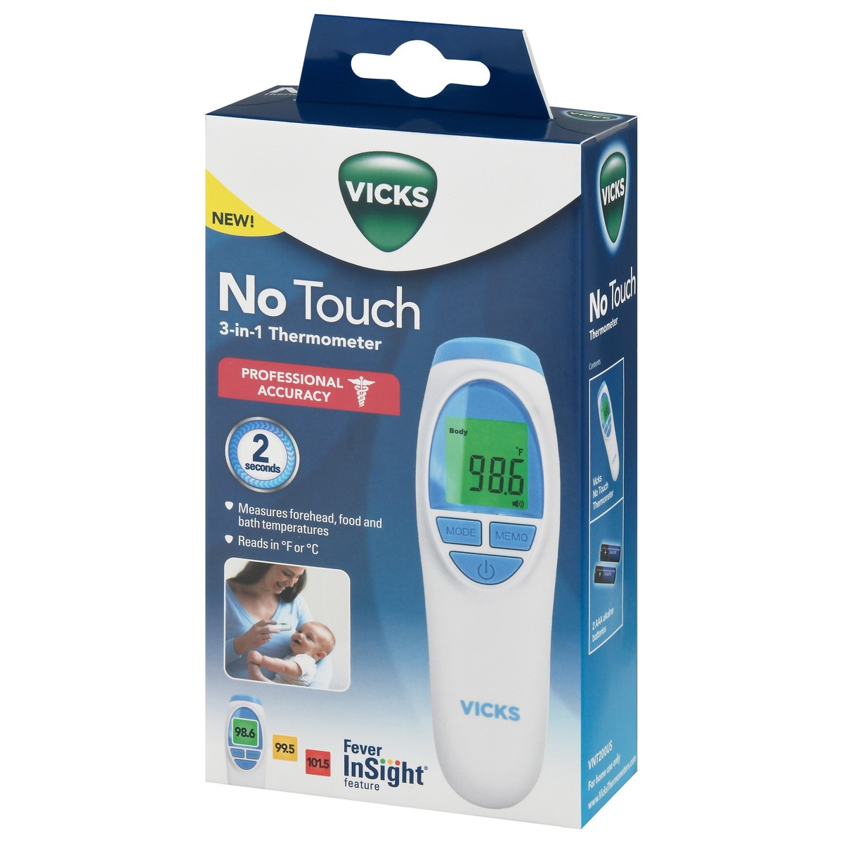slide 6 of 9, Vicks No Touch 3-in-1 Thermometer 1 ea, 1 ct