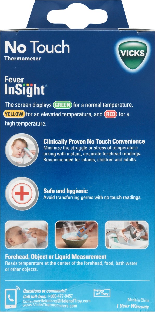 slide 8 of 9, Vicks No Touch 3-in-1 Thermometer 1 ea, 1 ct