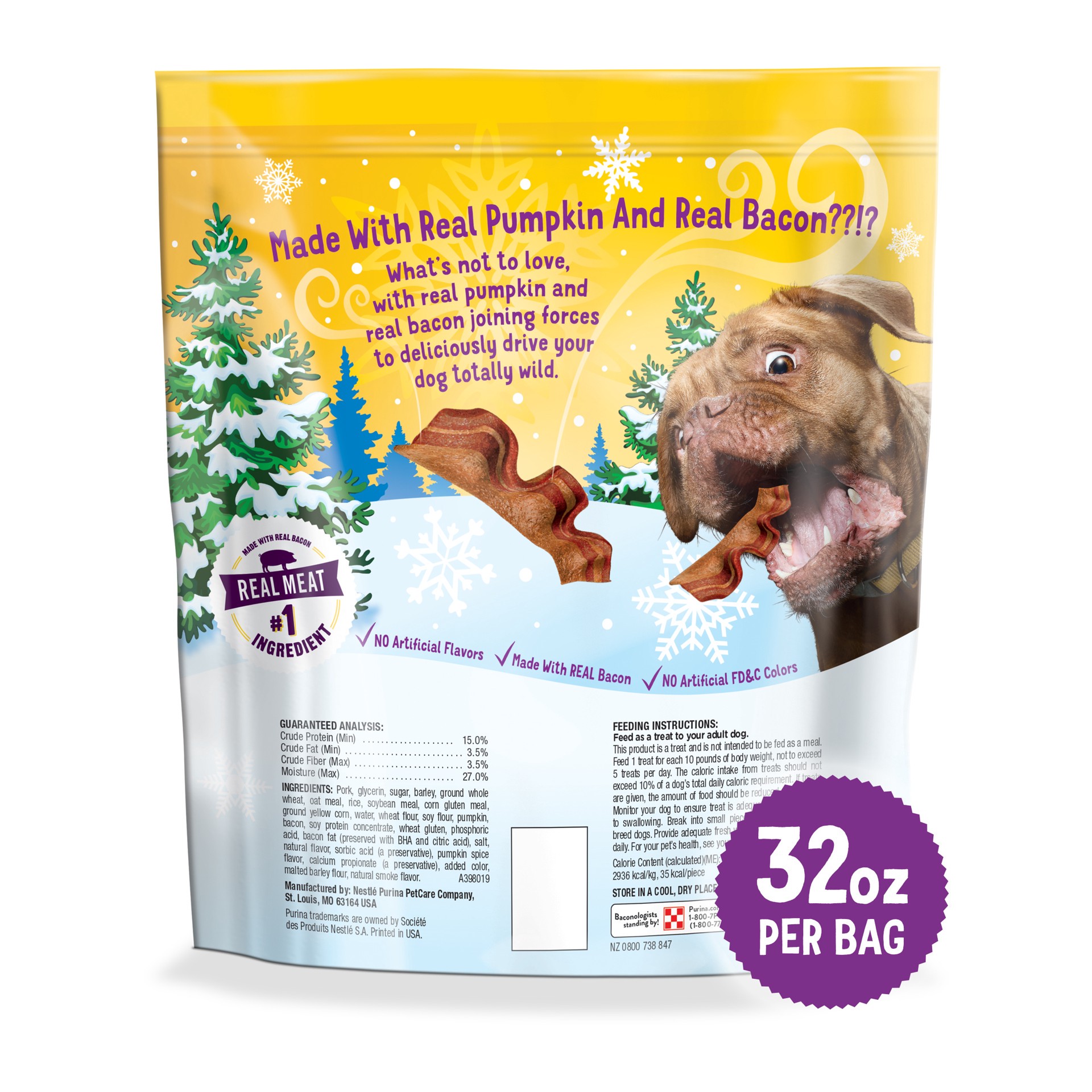 slide 2 of 2, Beggin' Purina Beggin' Dog Treats, Strips With Real Pumpkin Flavor, 32 oz