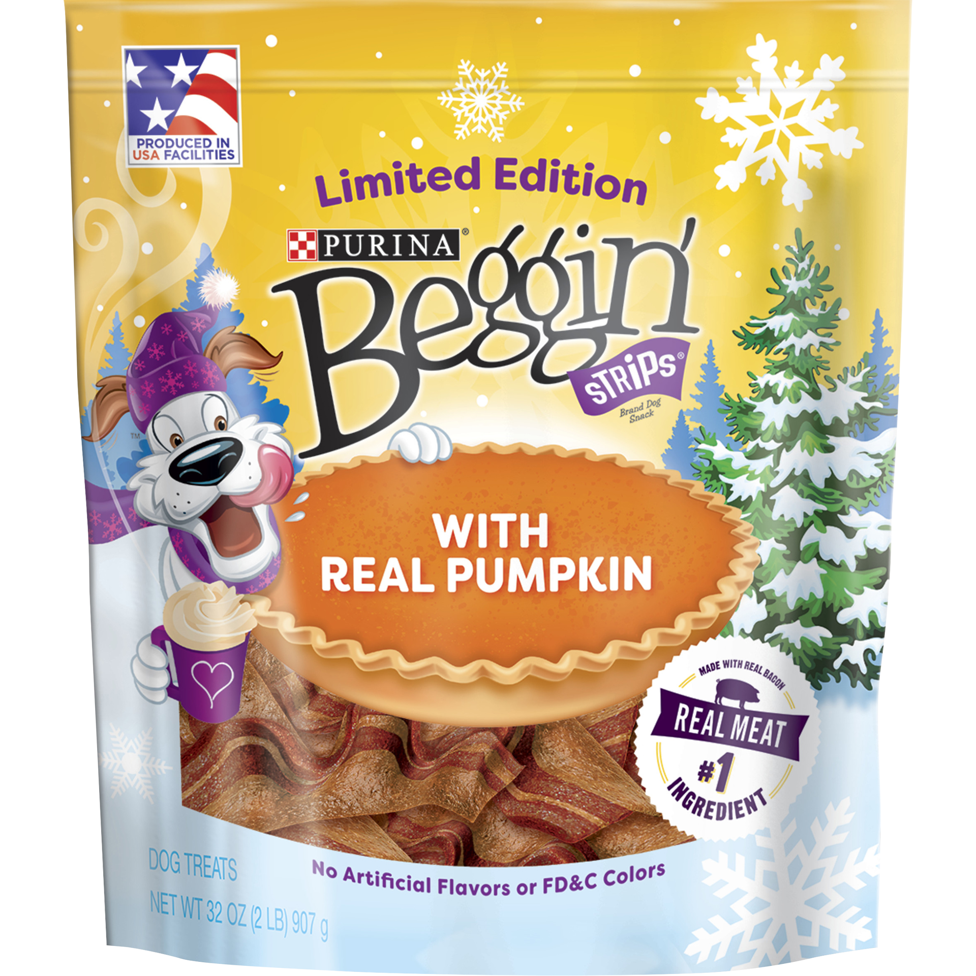 slide 1 of 2, Beggin' Purina Beggin' Dog Treats, Strips With Real Pumpkin Flavor, 32 oz