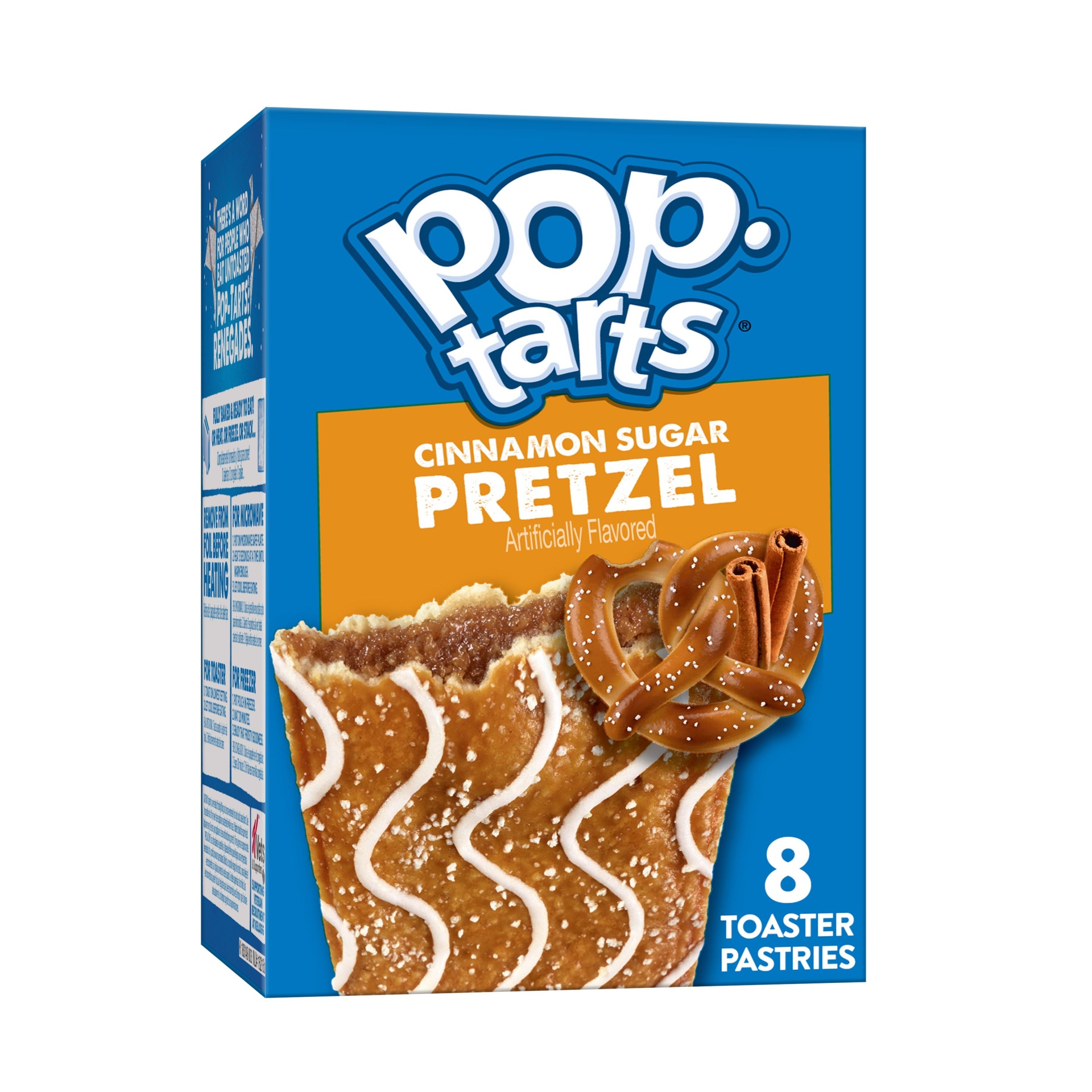 slide 1 of 7, Kellogg's Pop-Tarts Pretzel Toaster Pastries, Breakfast Foods, Cinnamon Sugar Drizzle, 13.5 oz