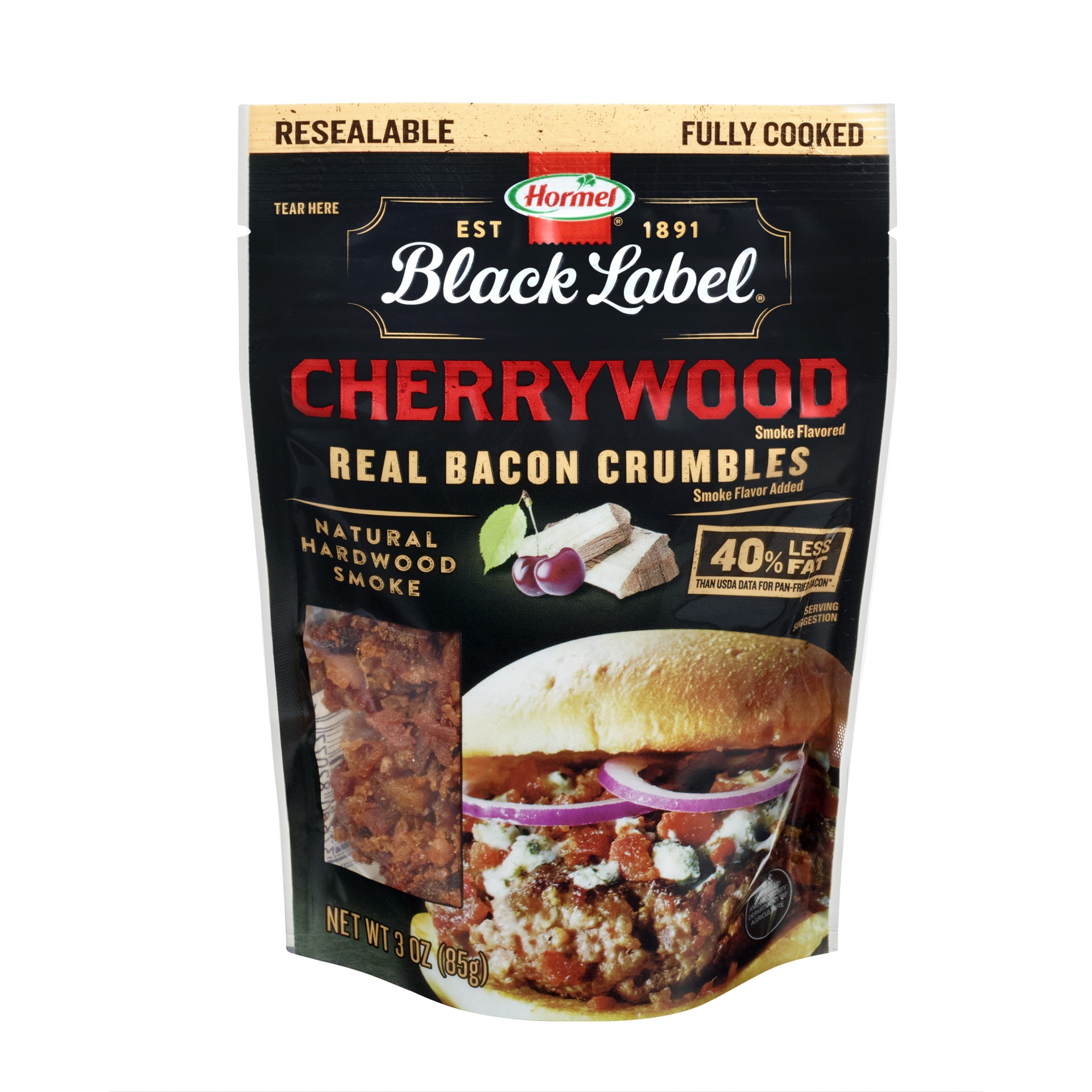 slide 1 of 6, Hormel BLACK LABEL Cherrywood Real Bacon Crumbles, 3 oz