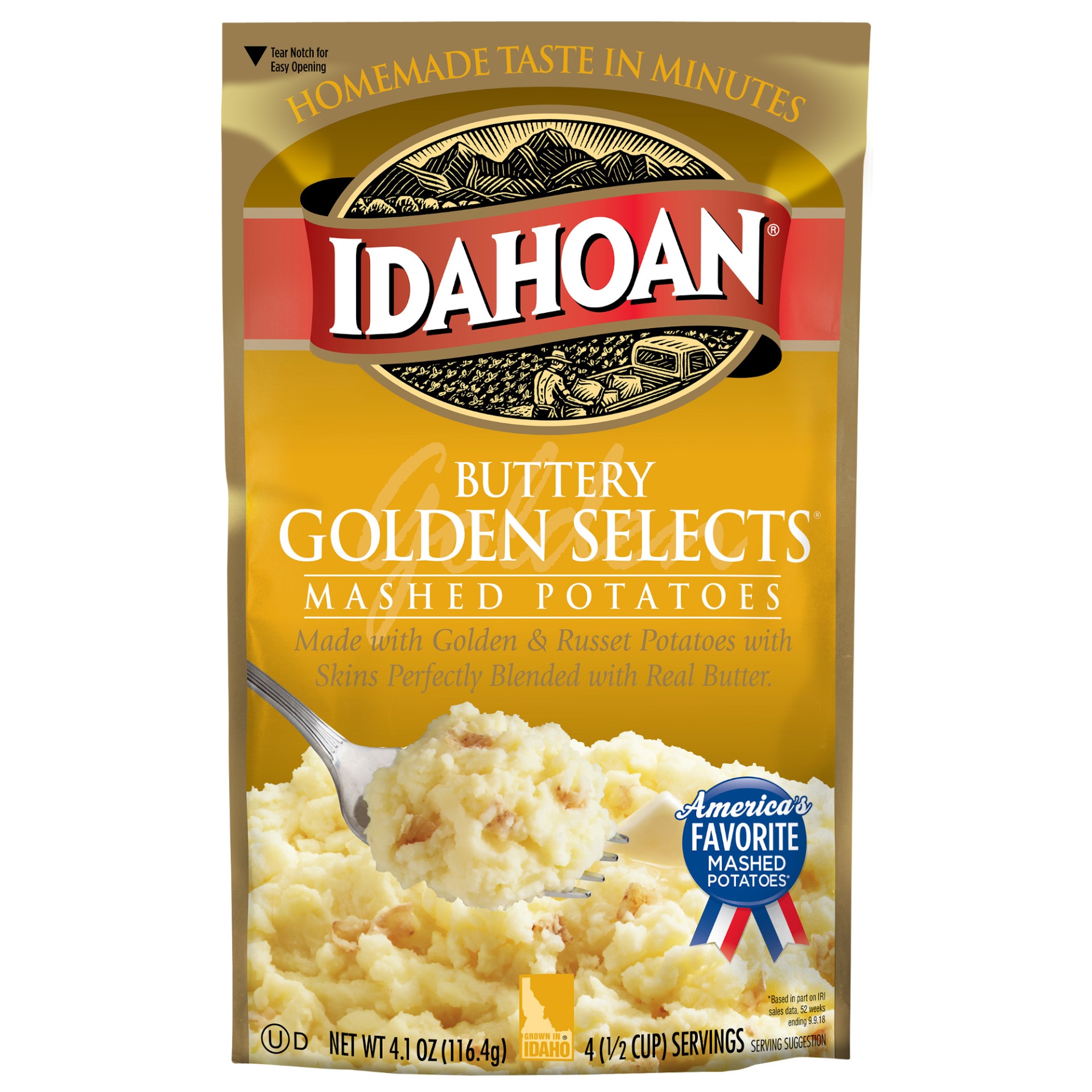 slide 1 of 6, Idahoan Buttery Golden Selects Mashed Potatoes, 4 oz
