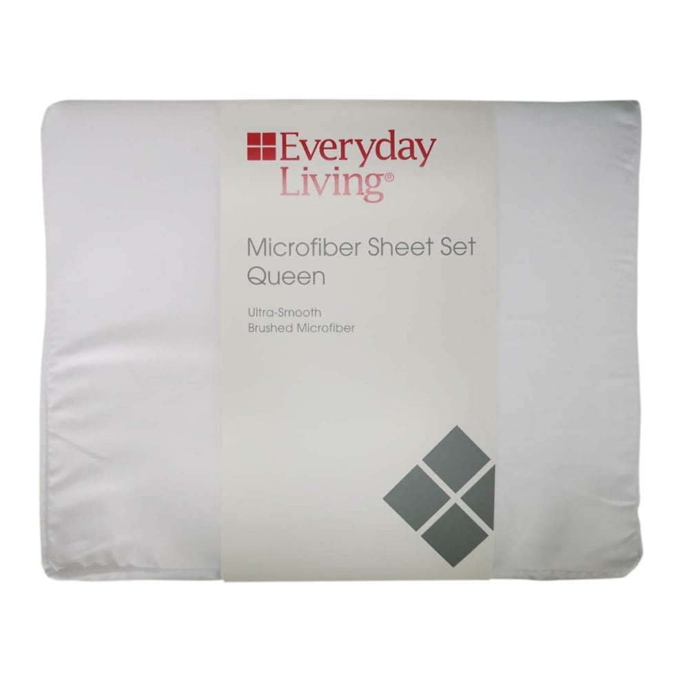 slide 1 of 1, Everyday Living Microfiber Sheet Set - Bright White, King Size