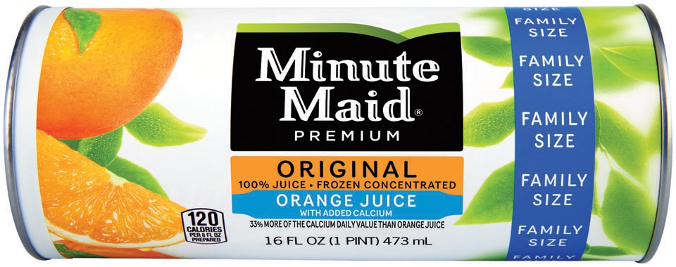 slide 1 of 1, Minute Maid Premium Original Frozen Concentrated Orange Juice, 16 fl oz