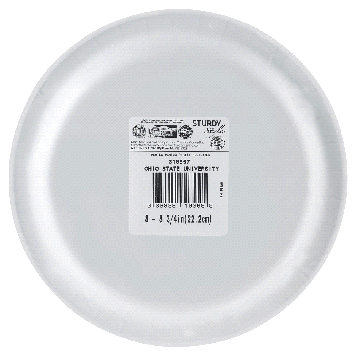 slide 2 of 2, Ohio State Buckeyes University Paper Plates, 8 ct