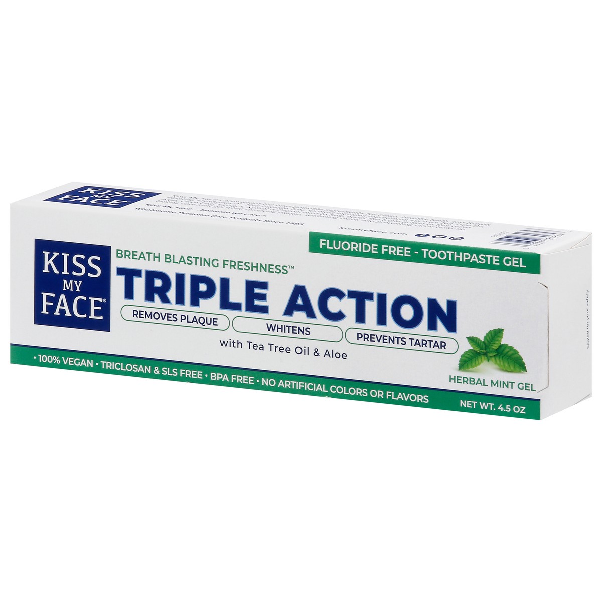 slide 6 of 14, Kiss My Face Toothpaste Triple Action Cool Mint Gel - 4.5 Oz, 4.5 oz