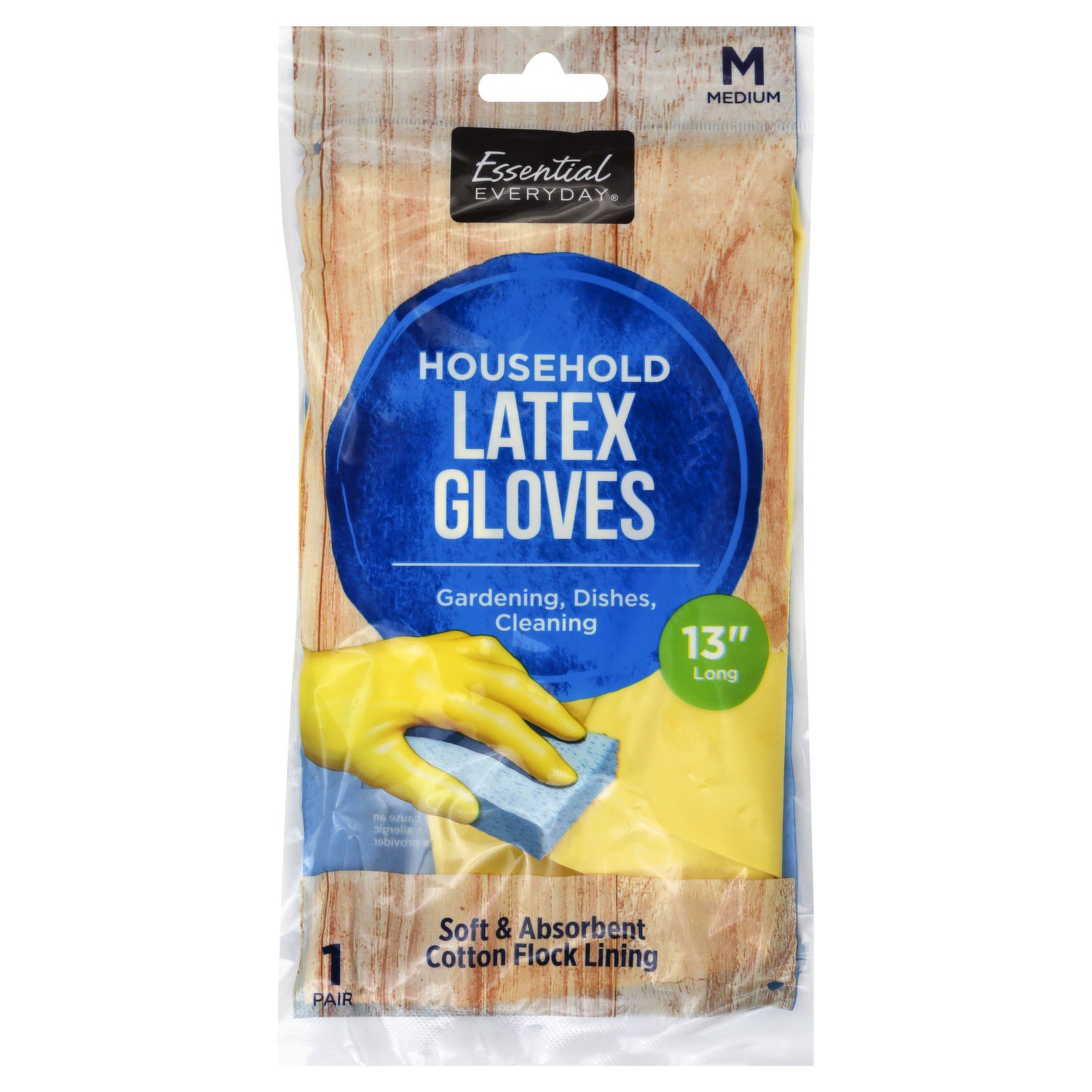 slide 1 of 1, Essential Everyday Medium Household Latex Glove, 1 ct