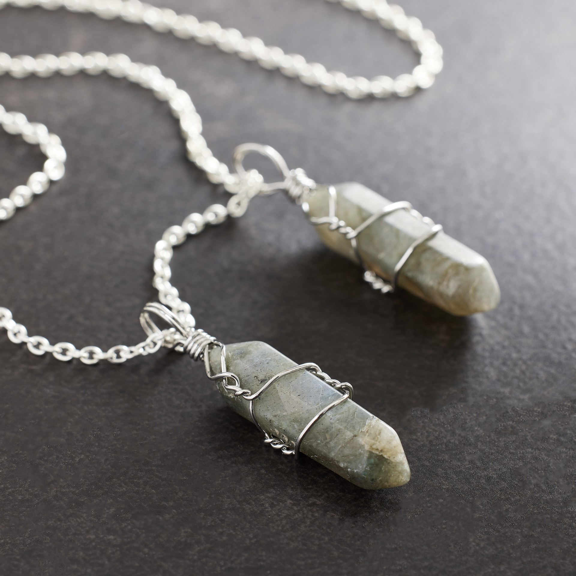 slide 2 of 3, Gray Labradorite Prism Pendants, 2ct. By Bead Landing, 2 ct