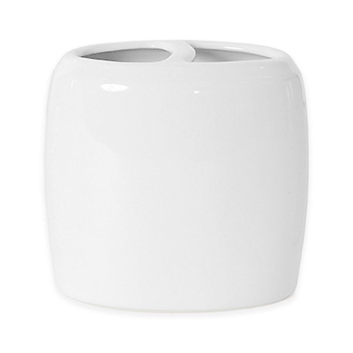 slide 1 of 1, Moda Compel Ceramic Toothbrush Holder - White, 1 ct