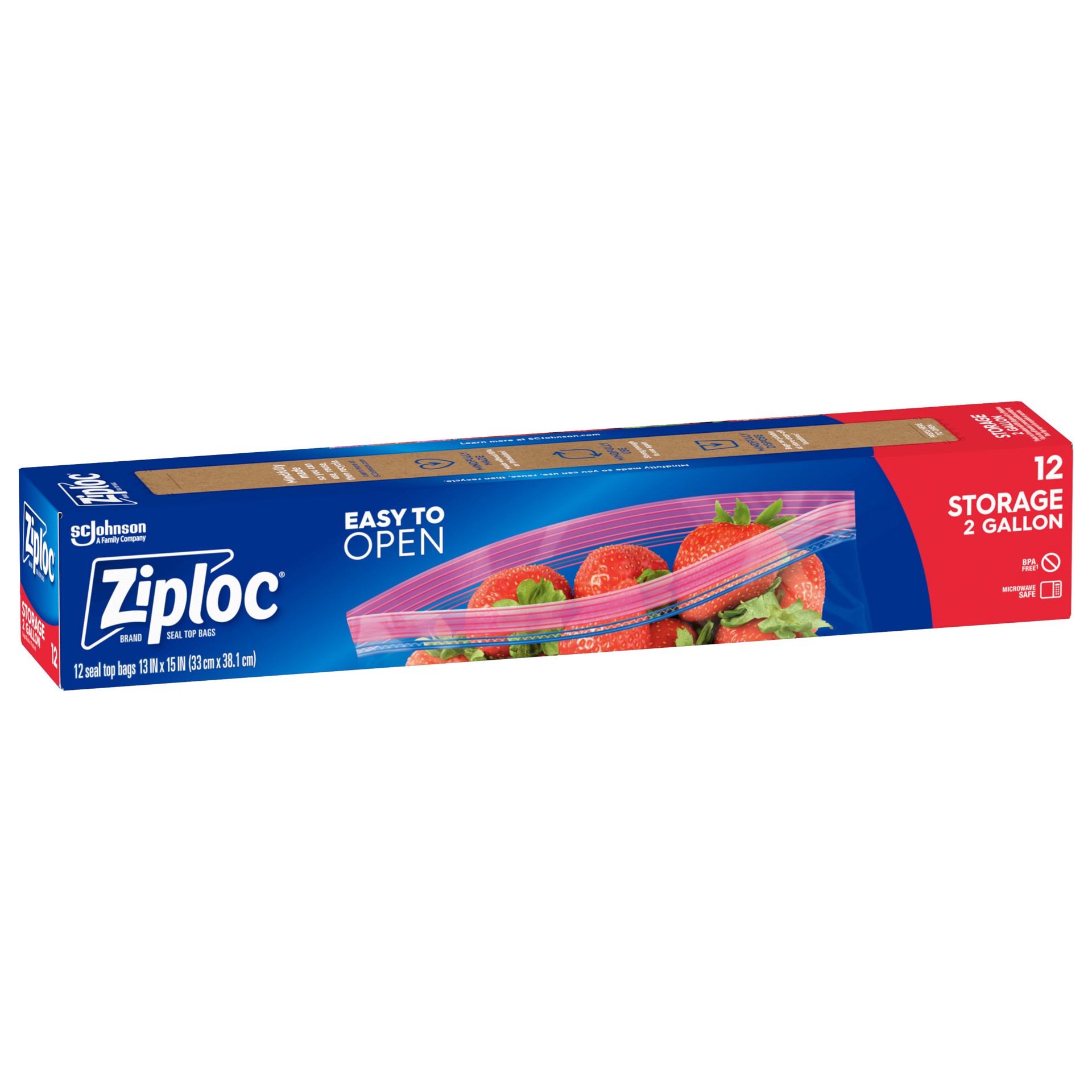 slide 2 of 4, Ziploc Storage Two Gallon Bags, 12 ct