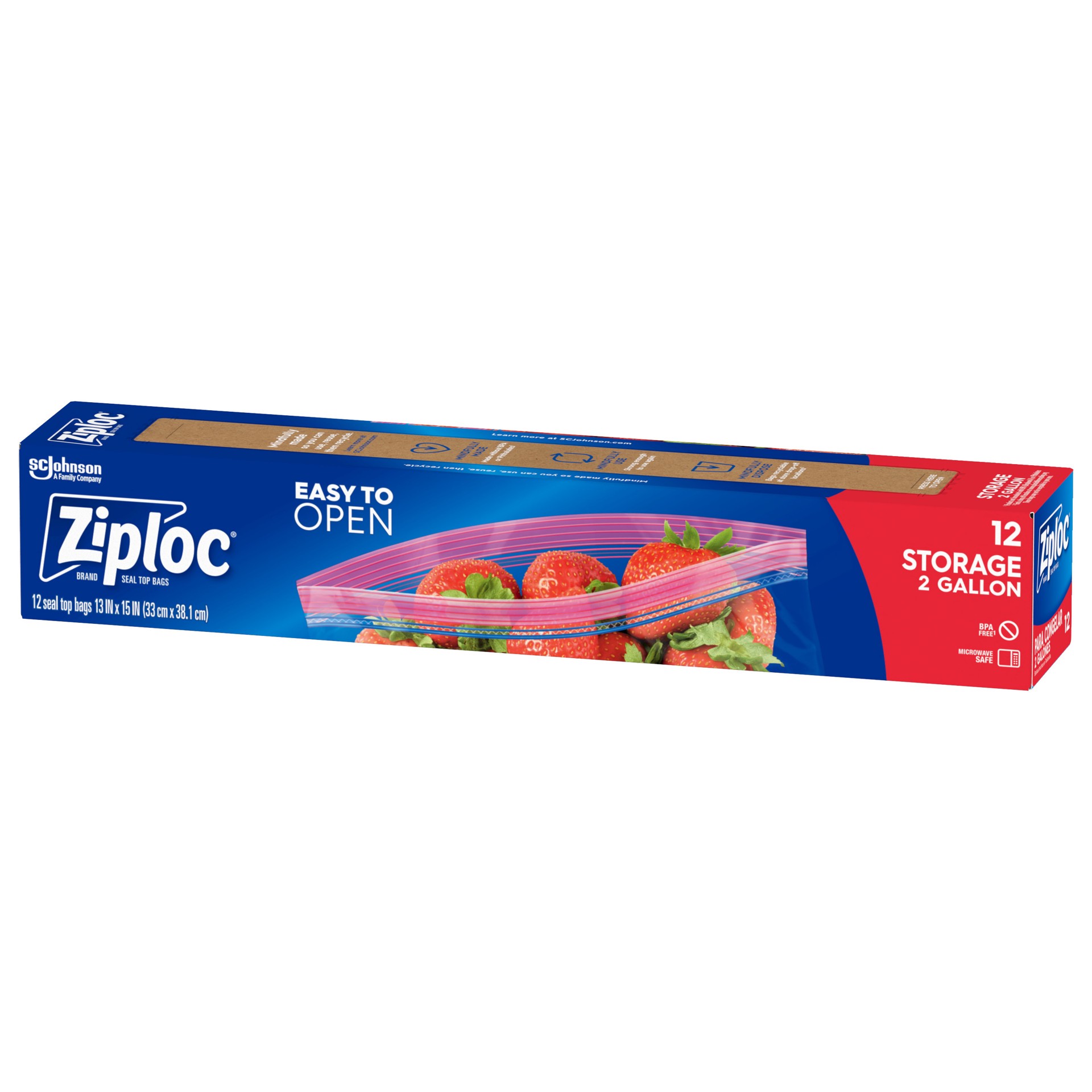 slide 2 of 4, Ziploc Storage Two Gallon Bags, 12 ct