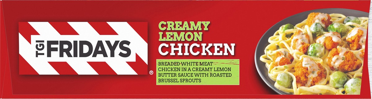 slide 9 of 10, T.G.I. Friday's Creamy Lemon Chicken with Creamy Lemon Butter Sauce & Roasted Brussel Sprouts Frozen Meal, 12 oz Box, 340 g