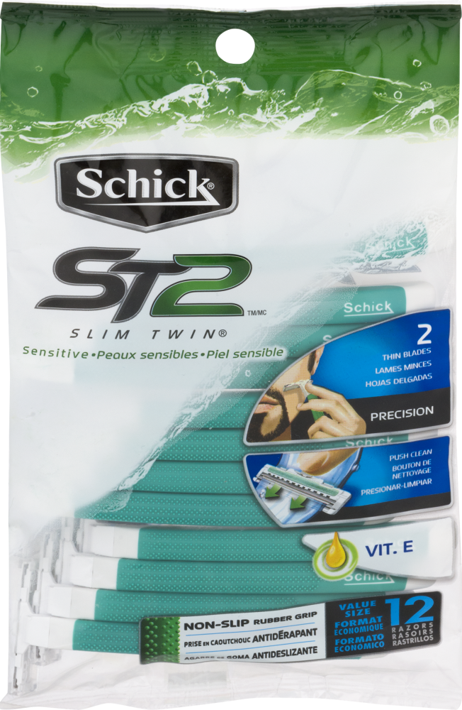 slide 1 of 2, Schick Slim Twin 2 Sensitive Disposable Razors, 12 ct