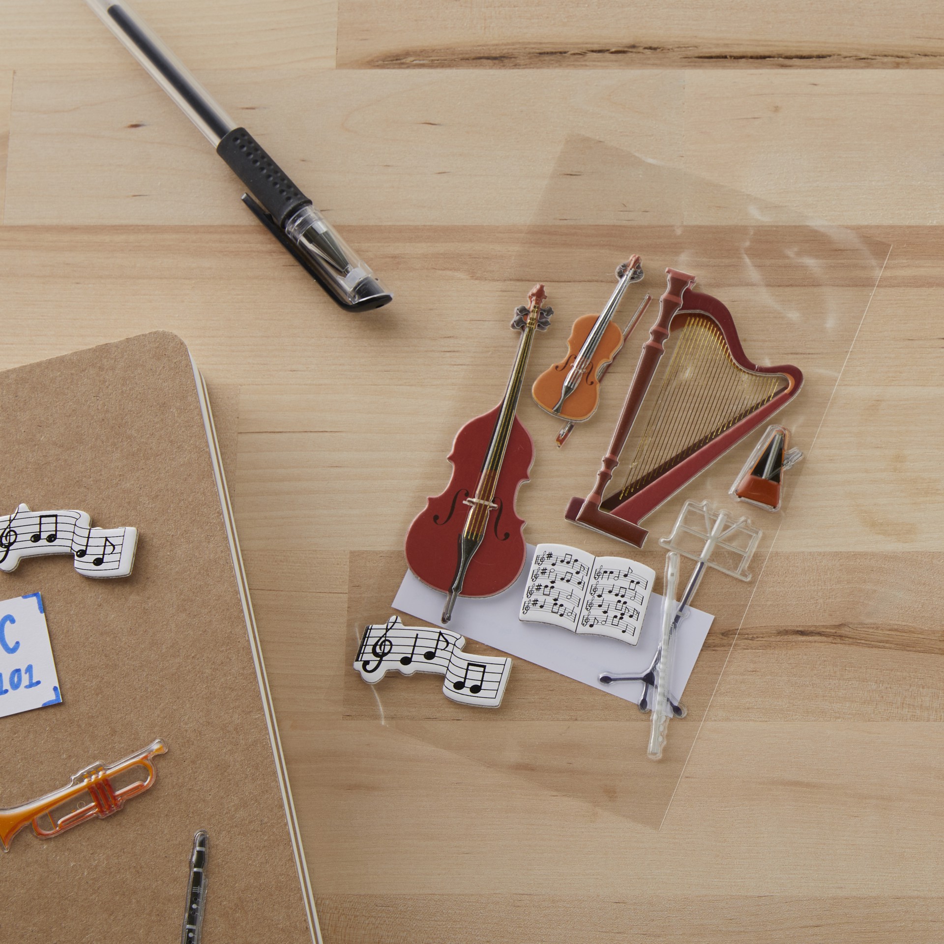 slide 5 of 5, Classical Music Dimensional Stickers By Recollections, 4 in x 8.5 in