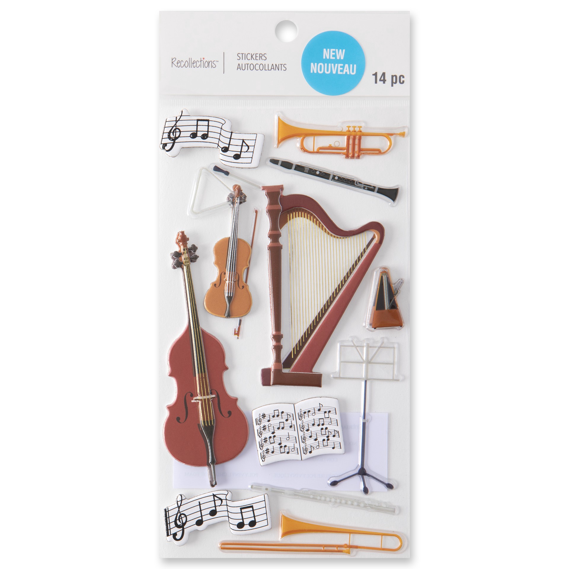 slide 2 of 5, Classical Music Dimensional Stickers By Recollections, 4 in x 8.5 in