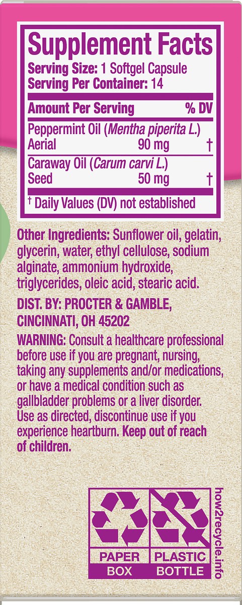 slide 7 of 7, Pepto-Bismol Herbal Blends Softgel Capsules Peppermint & Caraway 14 ea, 14 ct