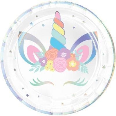 slide 1 of 1, Party City Iridescent Unicorn Party Lunch Plates, 8 ct