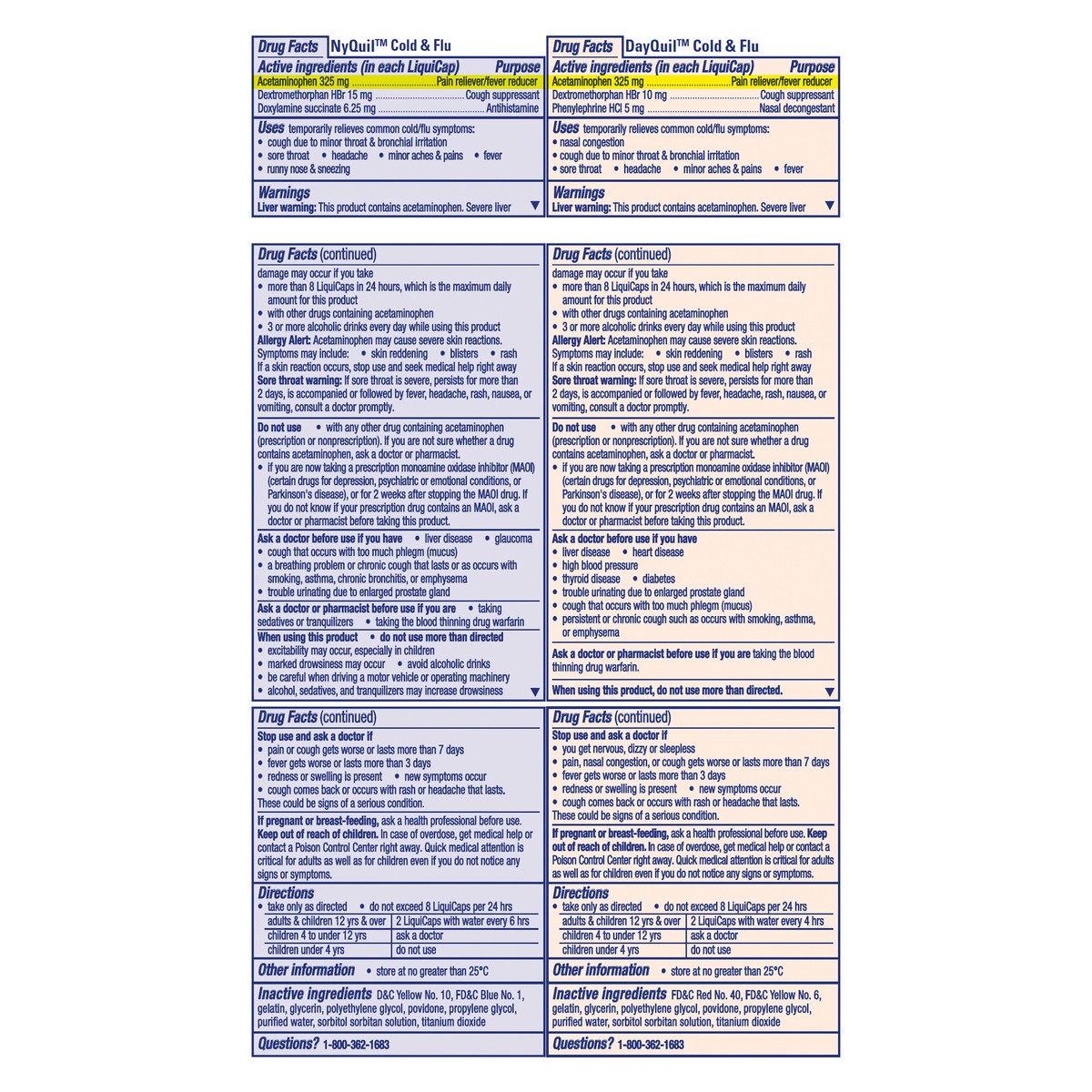 slide 2 of 8, Vicks DayQuil and NyQuil Combo Pack, Cold & Flu Medicine, Powerful Multi-Symptom Daytime and Nighttime Relief for Headache, Fever, Sore Throat, Minor Aches and Pains, and Cough, 60 Count, 40 DayQuil Liquicaps, 20 NyQuil Liquicaps, 60 ct