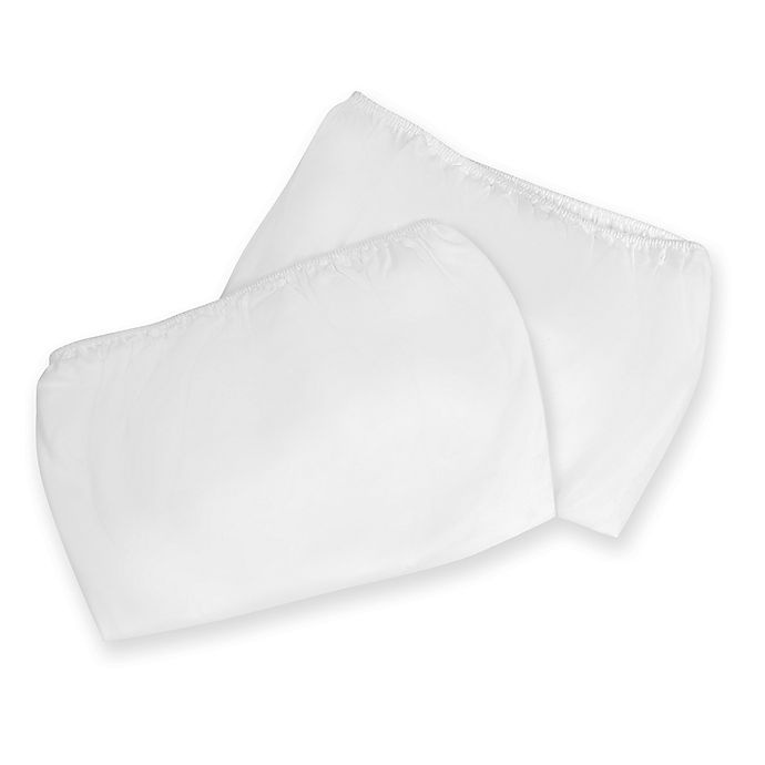 slide 1 of 1, Badger Basket Elite Oval Bassinet Fitted Sheets - White, 2 ct