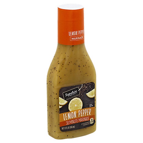 slide 1 of 1, Signature Select Marinade Lemon Pepper, 12 fl oz