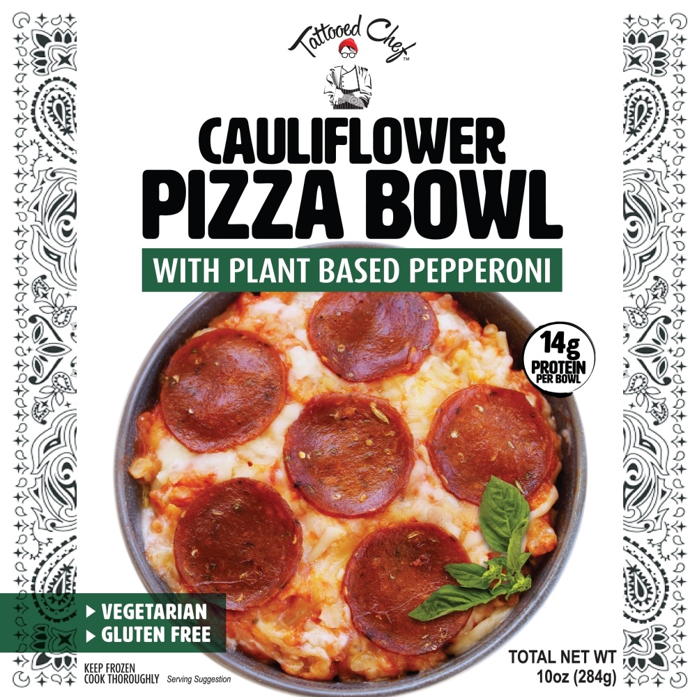 slide 1 of 1, Tattooed Chef Plant Based Pepperoni Cauliflower Pizza Bowl, 10 oz