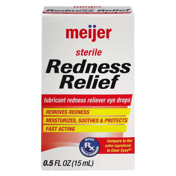 slide 1 of 1, Meijer Eye Drops Redness Relief, 0.5 oz