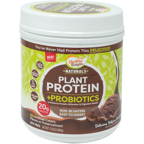 slide 1 of 1, Healthy Delights Plant Protein Powder, Belgian Chocolate, 15.87 oz