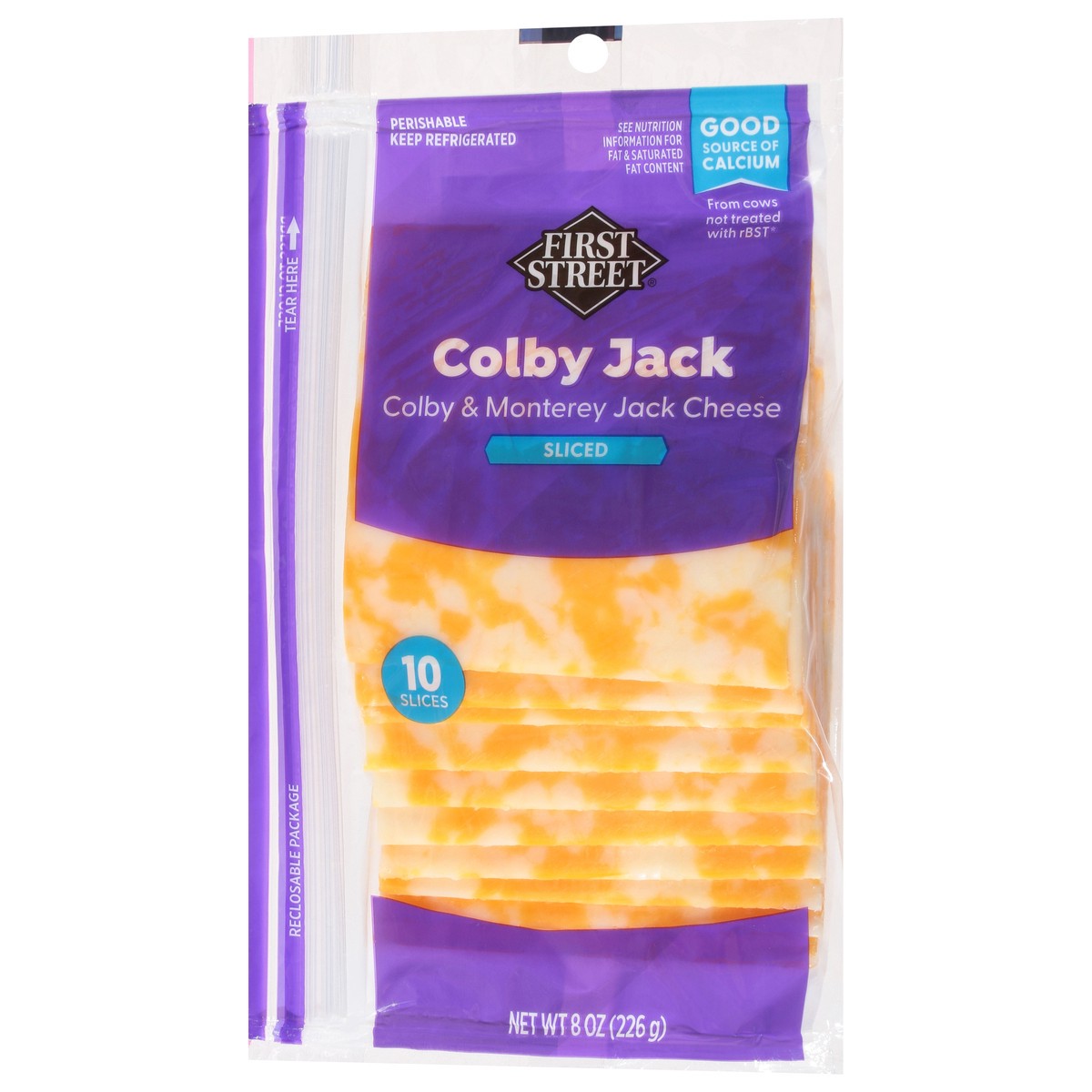 slide 4 of 4, First Street Sliced Colby Monterey Jack Cheese, 8 oz