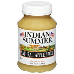 Indian Summer Natural Apple Sauce 24 oz