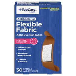 TopCare Health One Size Antibacterial Flexible Fabric Adhesive Bandages 30 ea