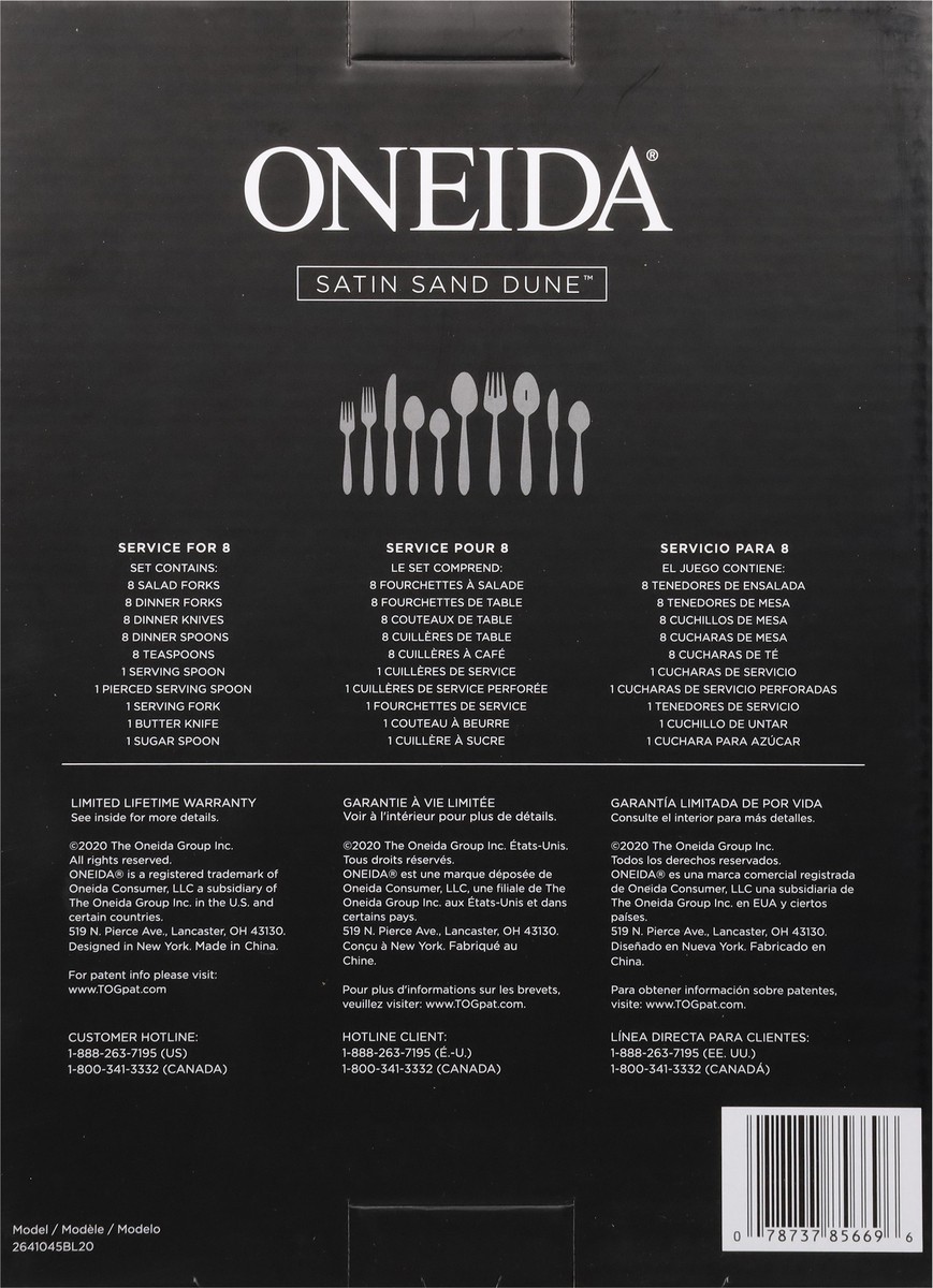 slide 3 of 11, Oneida Satin Sand Dune Premium Service for 8 Flatware 45 ea, 45 ct