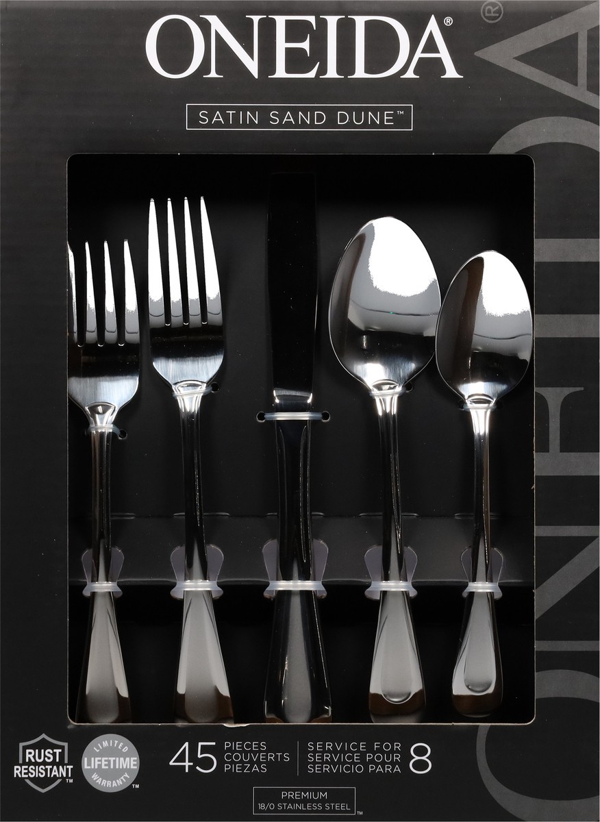 slide 8 of 11, Oneida Satin Sand Dune Premium Service for 8 Flatware 45 ea, 45 ct