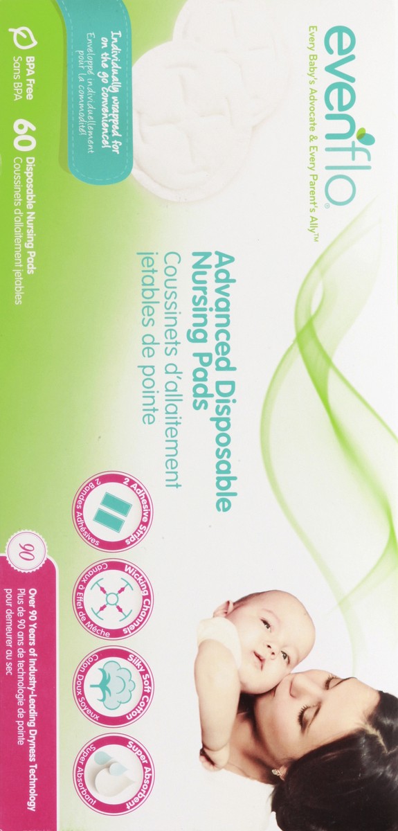 slide 2 of 11, Evenflo Advanced Disposable Nursing Pads 60 ea, 60 ct