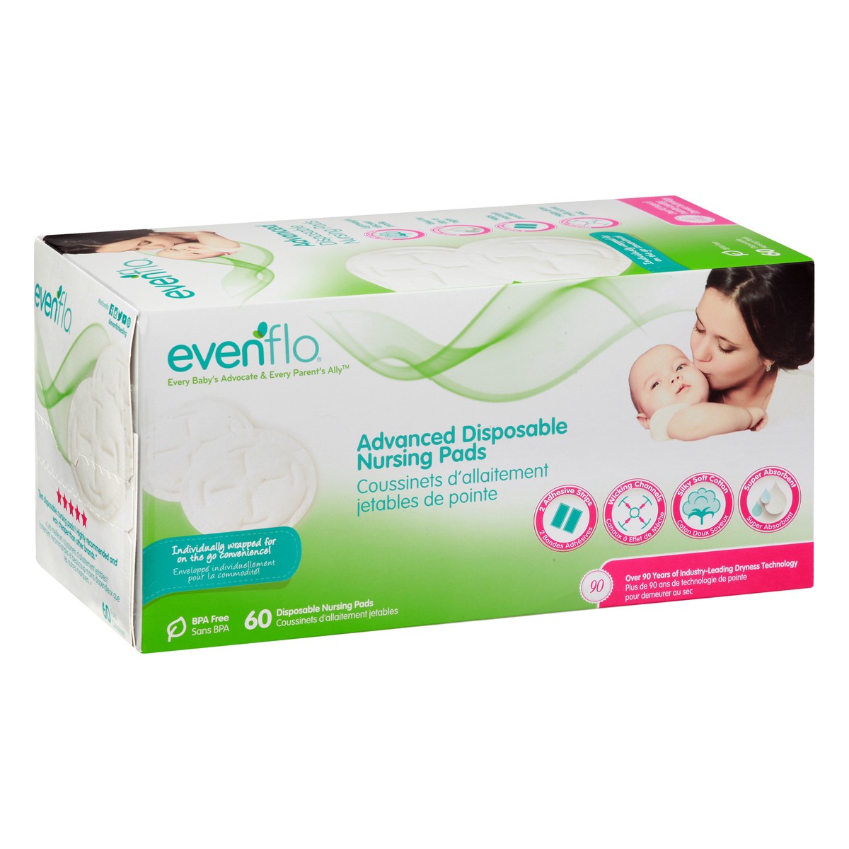 slide 6 of 11, Evenflo Advanced Disposable Nursing Pads 60 ea, 60 ct