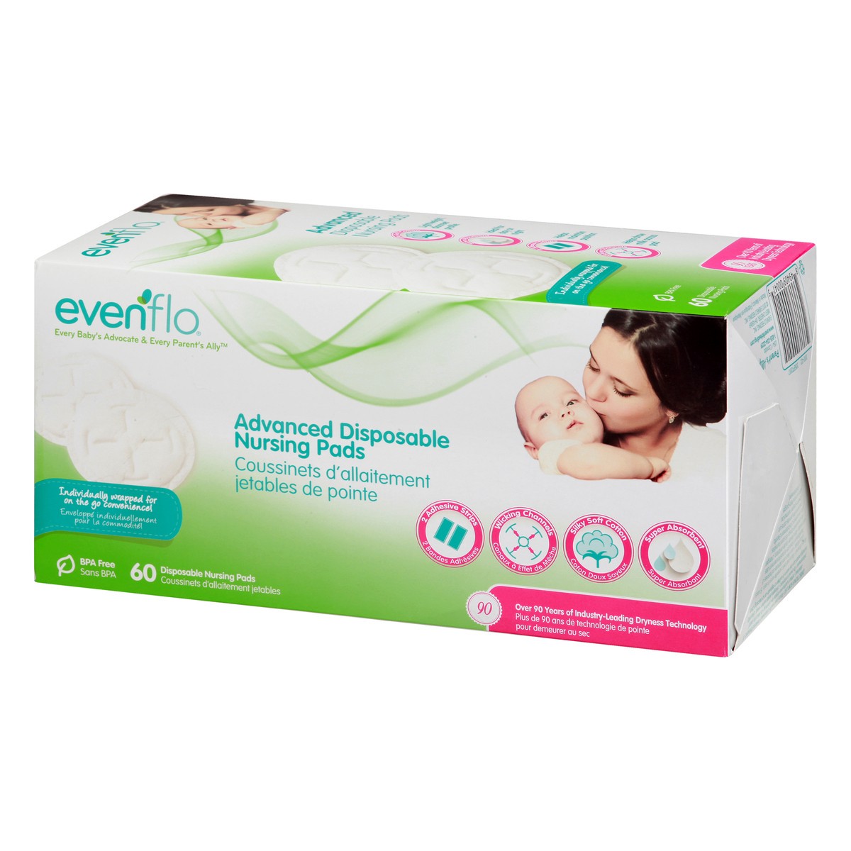 slide 5 of 11, Evenflo Advanced Disposable Nursing Pads 60 ea, 60 ct