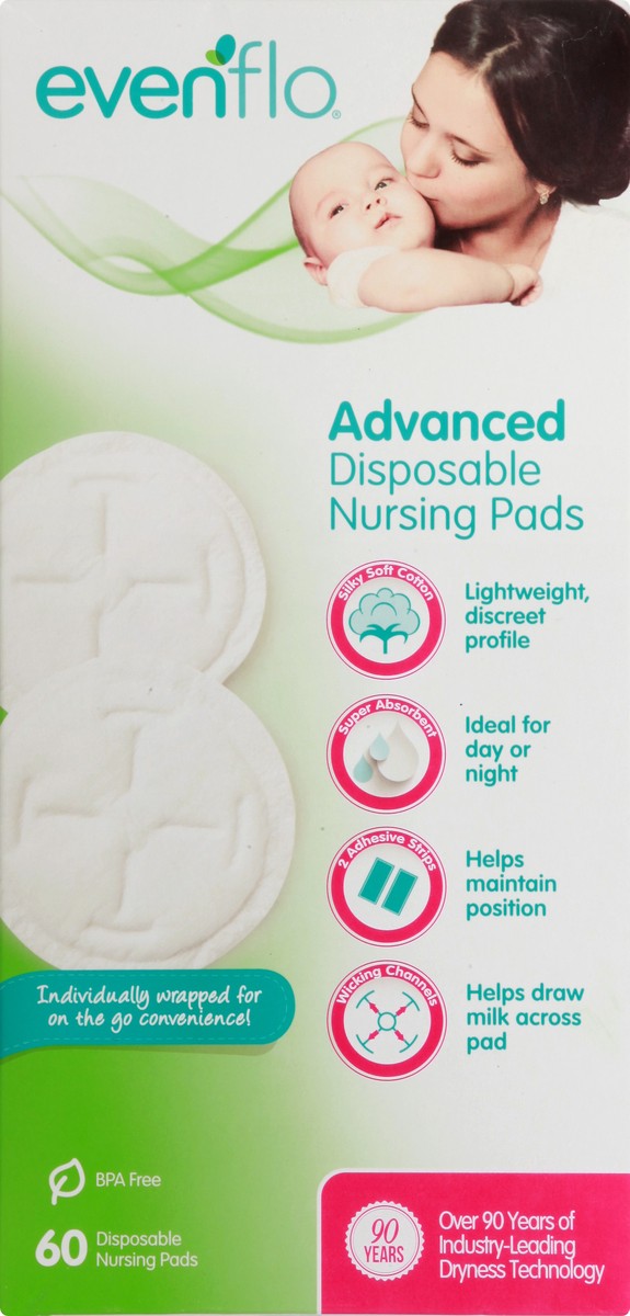 slide 8 of 11, Evenflo Advanced Disposable Nursing Pads 60 ea, 60 ct