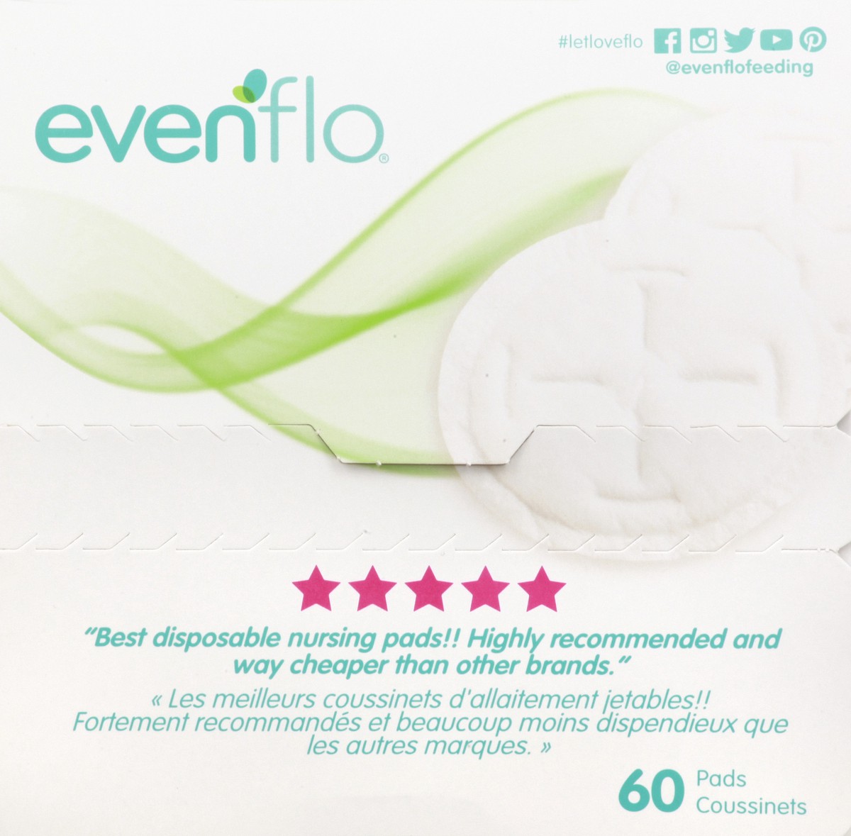 slide 11 of 11, Evenflo Advanced Disposable Nursing Pads 60 ea, 60 ct