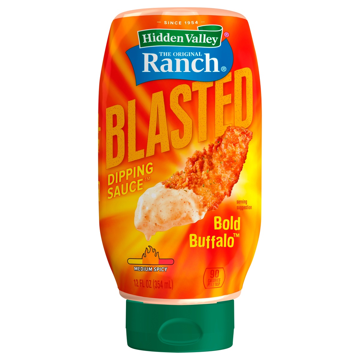 slide 1 of 1, Hidden Valley Ranch Blasted Creamy Dipping Sauce, Bold Buffalo Ranch, Gluten Free, 12 fl oz