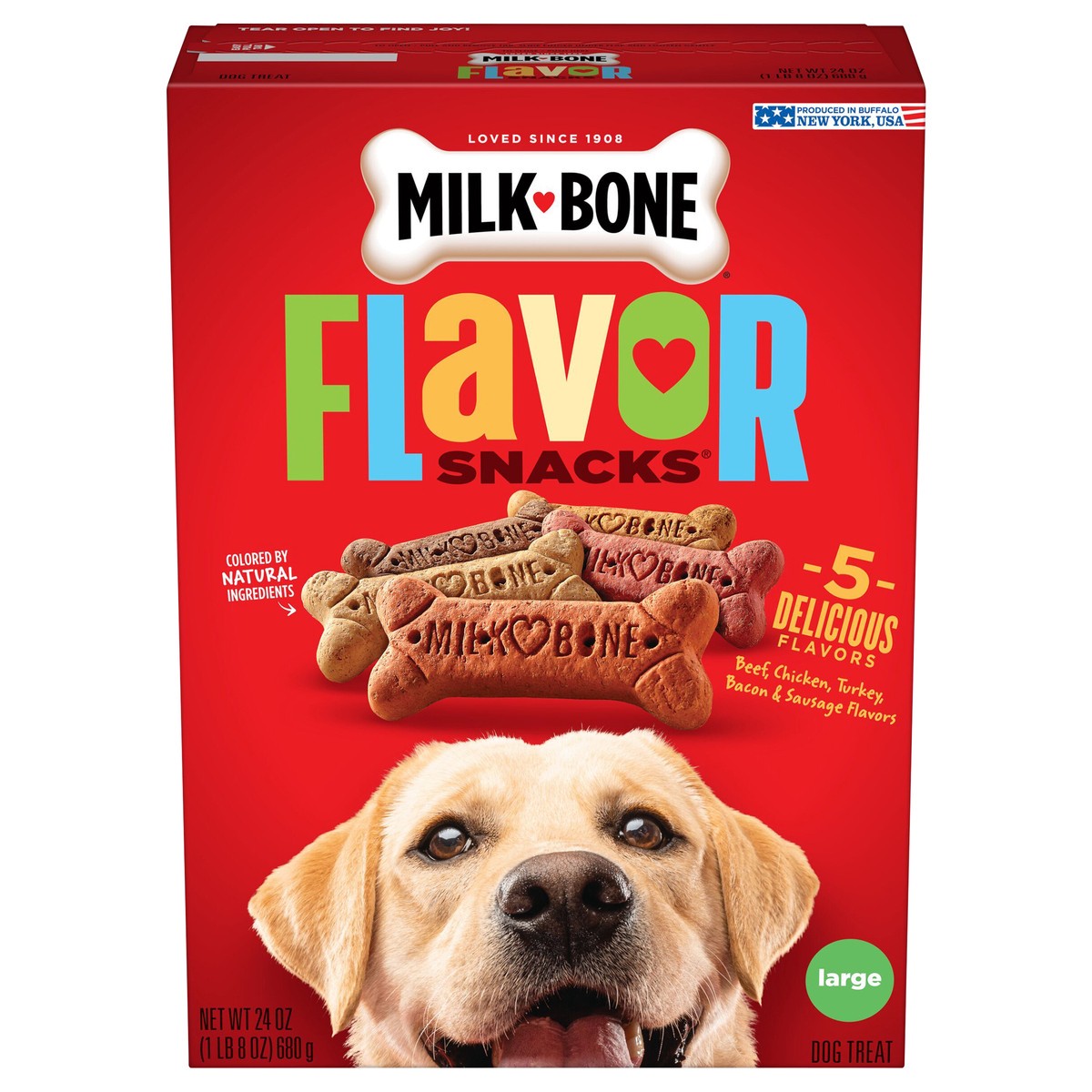 slide 1 of 6, Milk-Bone Flavor Snack Large Biscuit for Dogs, 24 oz Box, 24 oz